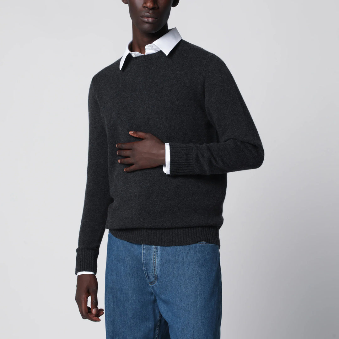 Drumohr - Dark grey cashmere crew-neck sweater Brand Apparel & Accessories > Clothing > Shirts & Tops 52 IT