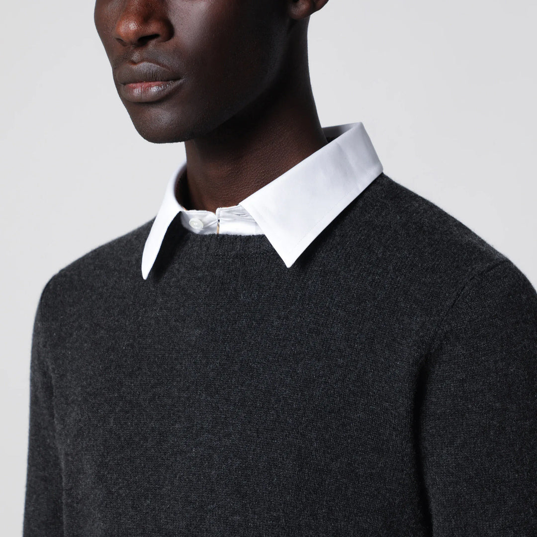 Drumohr - Dark grey cashmere crew-neck sweater Brand Apparel &amp; Accessories > Clothing > Shirts &amp; Tops 52 IT