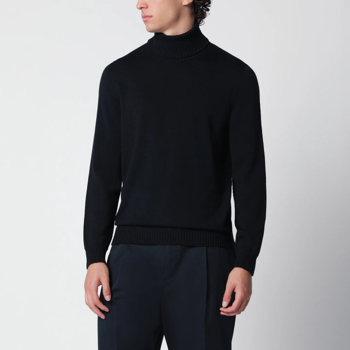 Drumohr - Navy blue wool turtleneck sweater Brand Apparel &amp; Accessories > Clothing > Shirts &amp; Tops