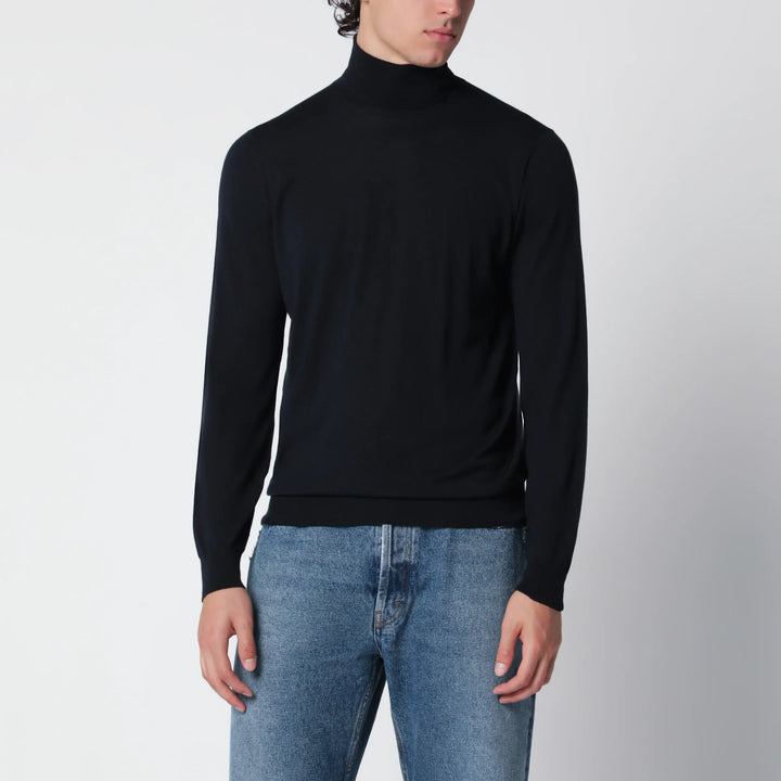 Drumohr - Navy blue wool turtleneck sweater Brand Apparel &amp; Accessories > Clothing > Shirts &amp; Tops