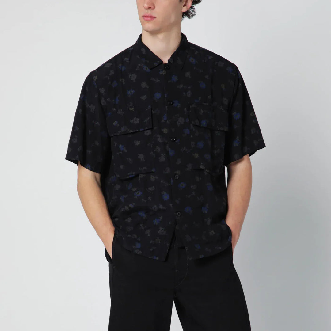 Sacai - Black shirt with floral print Brand Apparel & Accessories > Clothing > Shirts & Tops 2