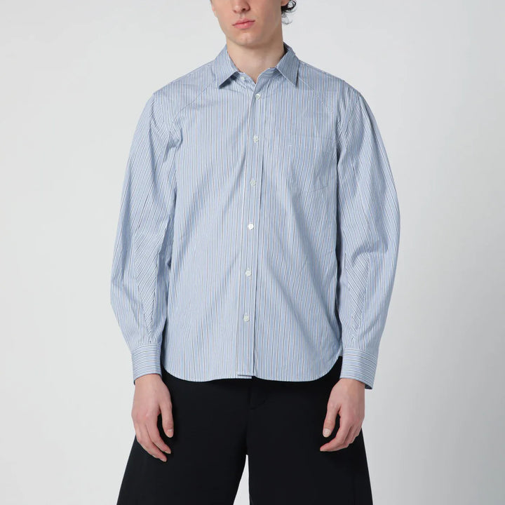 Sacai - Light blue striped cotton shirt Brand Apparel &amp; Accessories > Clothing > Shirts &amp; Tops 1