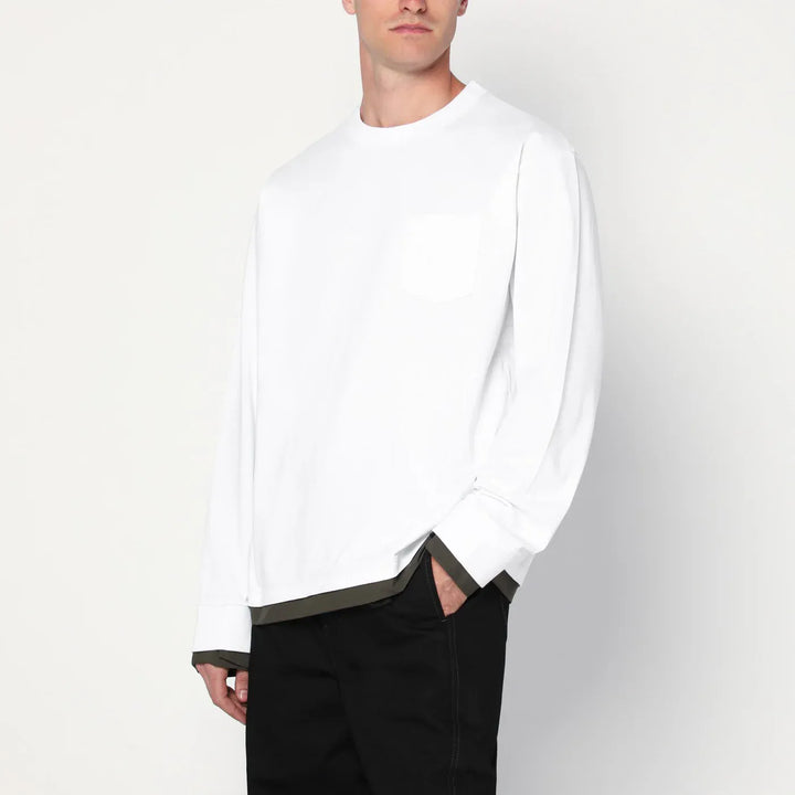Sacai - White cotton shirt Brand Apparel &amp; Accessories > Clothing > Shirts &amp; Tops