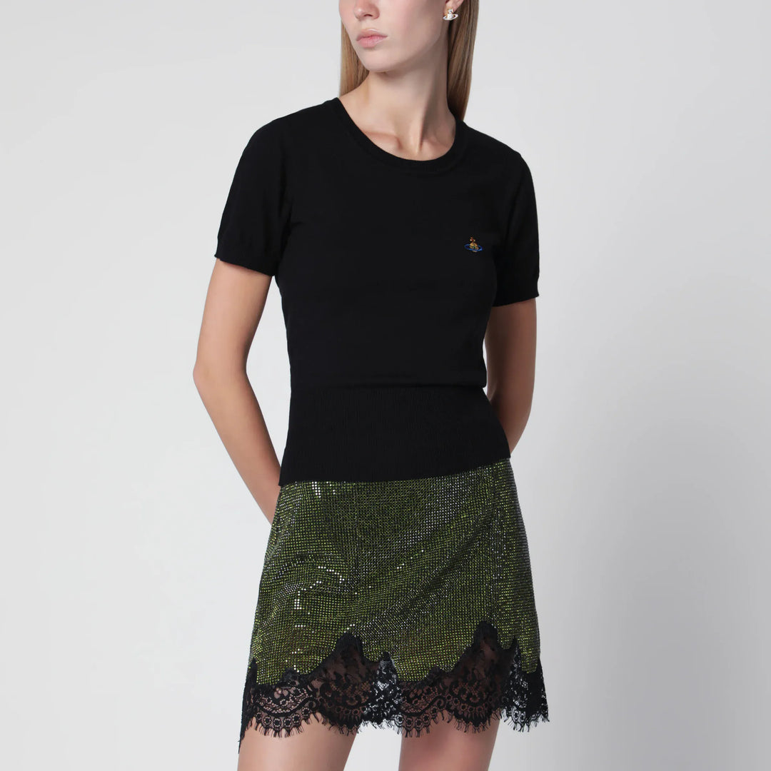 Vivienne Westwood - Bea knitted cotton and cashmere T-shirt in black Brand Apparel &amp; Accessories > Clothing > Shirts &amp; Tops