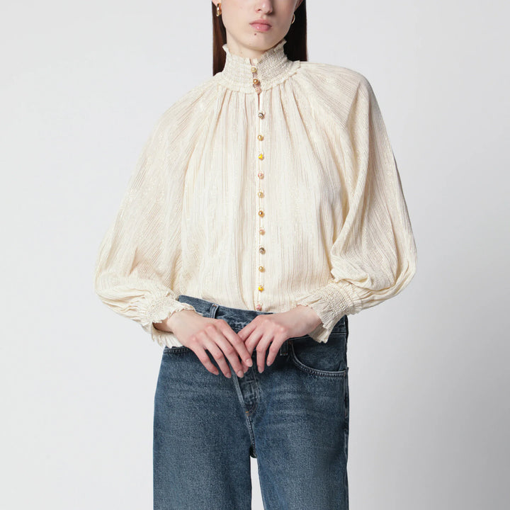 ZIMMERMANN - Aster blouse in cream Brand Apparel &amp; Accessories > Clothing > Shirts &amp; Tops