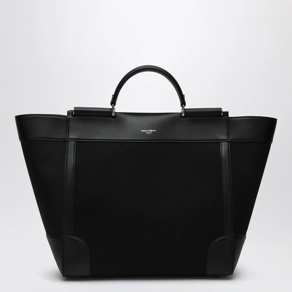 Dolce&Gabbana - Black fabric and leather tote bag Brand Apparel & Accessories TU
