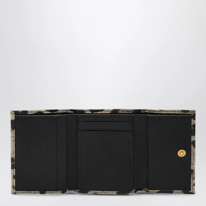 Dolce&amp;Gabbana - Dauphine calfskin wallet with leopard print Brand Apparel &amp; Accessories U