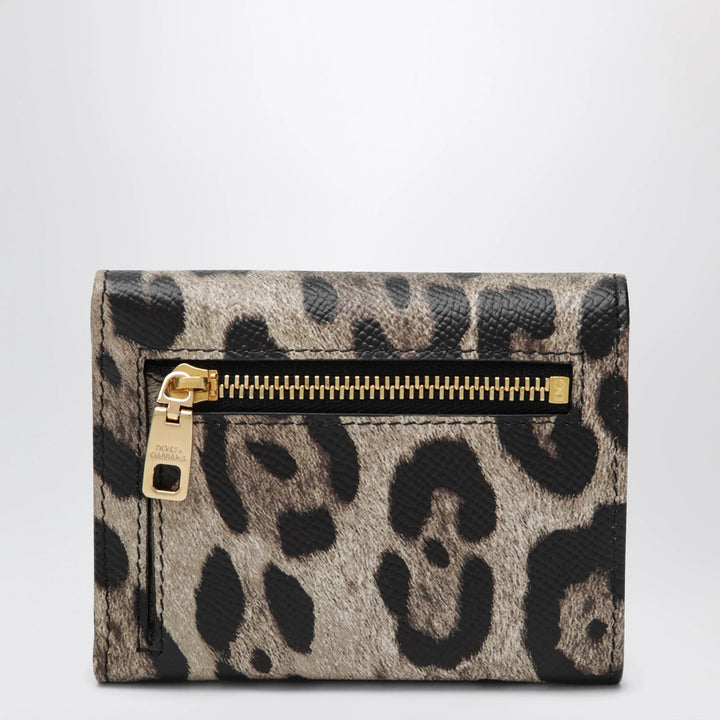 Dolce&amp;Gabbana - Dauphine calfskin wallet with leopard print Brand Apparel &amp; Accessories U