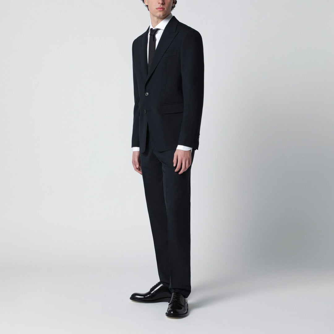 Apparel & Accessories Dsquared2 - Navy blue single-breasted suit in wool blend Brand