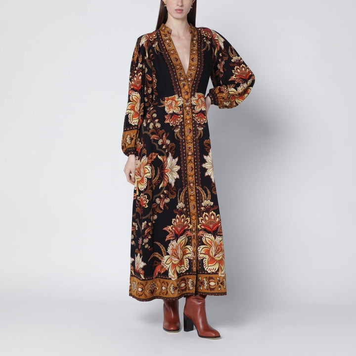 Apparel &amp; Accessories FARM Rio - Black “Majestic Garden” long dress Brand