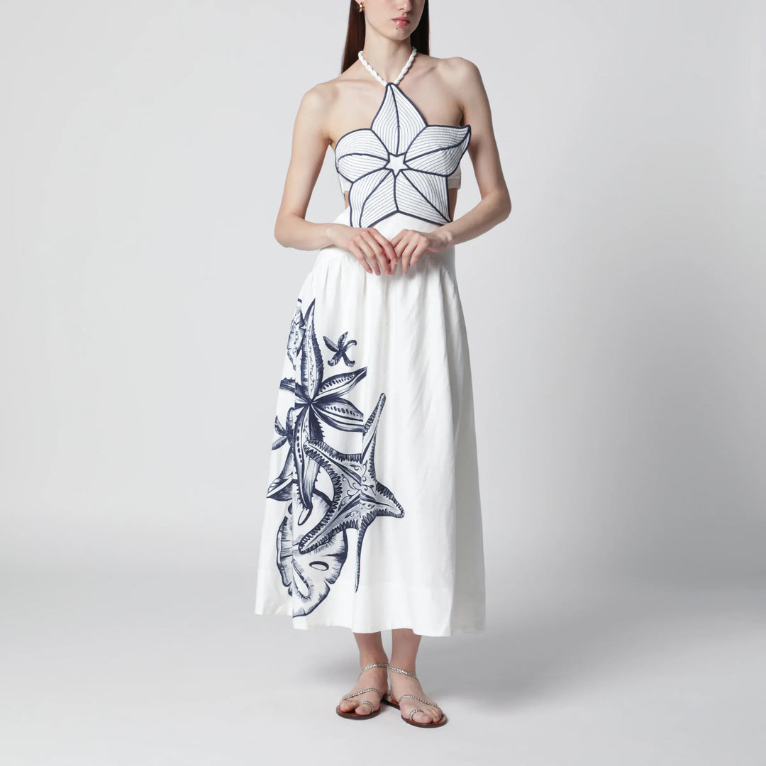 FARM Rio - Coast Stars printed linen midi dress Brand Apparel & Accessories XS
