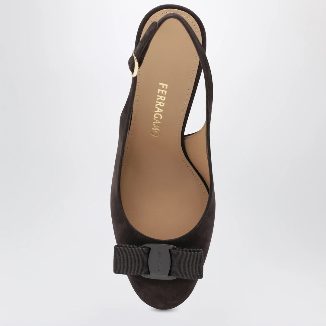 Ferragamo - Vara bow slingbacks Dark Brown Brand Apparel &amp; Accessories