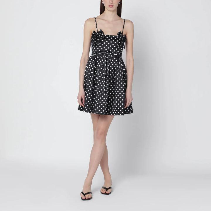GANNI - Black satin mini dress with polka dots Brand Apparel &amp; Accessories 34  FR