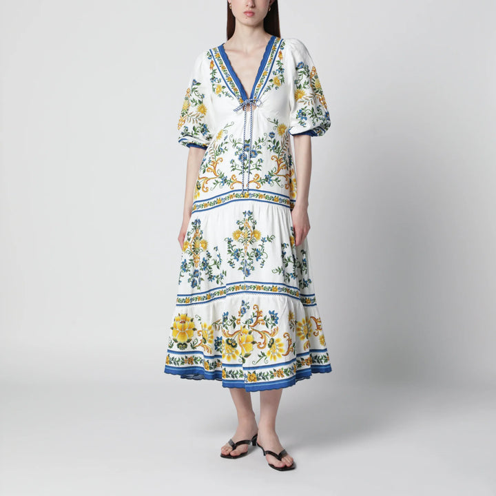 FARM Rio - Emily Floral Tapestry drawstring midi dress Brand Apparel &amp; Accessories > Jewelry XS