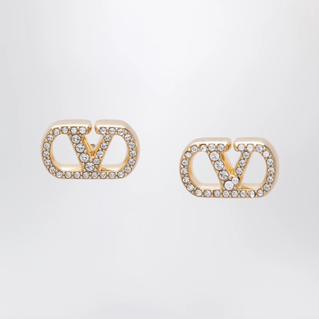 Valentino Garavani - Gold-tone VLogo Signature earrings with Swarovski crystals Brand Apparel & Accessories > Jewelry