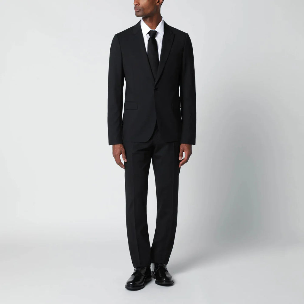Lardini - Black single-breasted wool-blend suit Brand Apparel & Accessories 52 IT