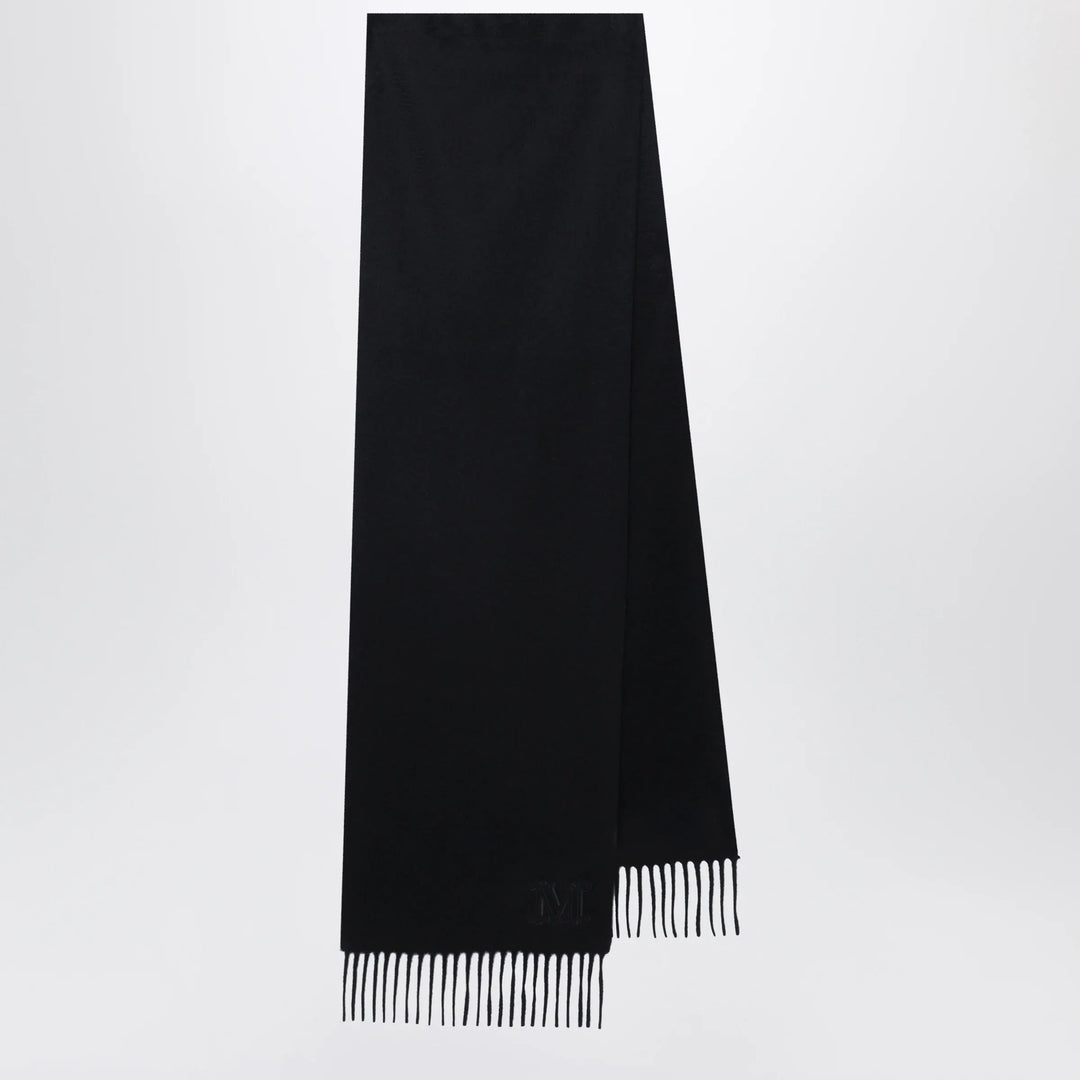Max Mara - Cashmere stole with Monogram embroidery in black Brand Apparel &amp; Accessories U