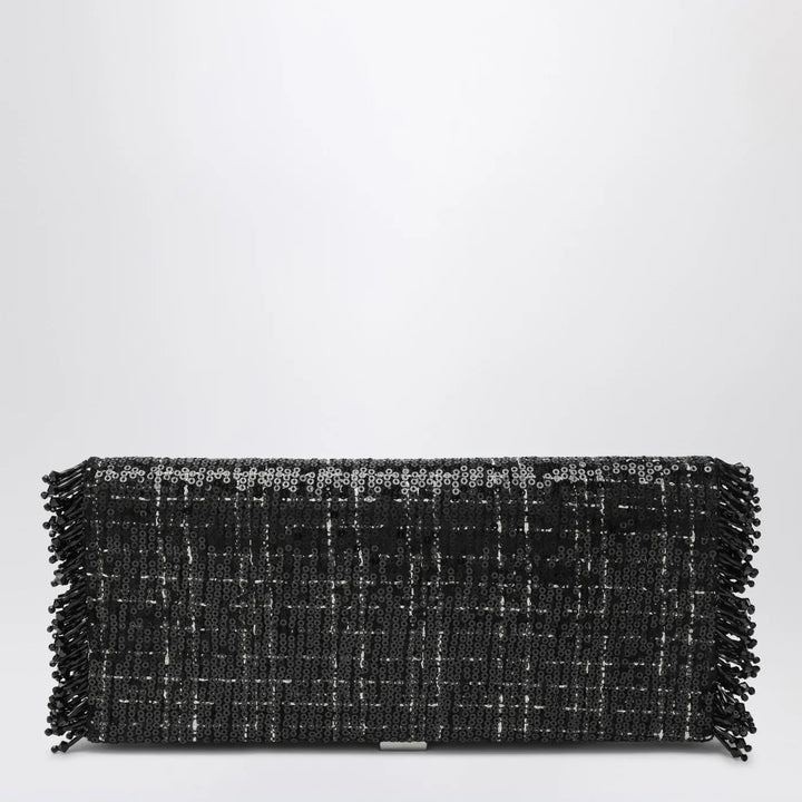 ROGER VIVIER - Black Pilgrim clutch bag with micro sequins Brand Apparel &amp; Accessories TU