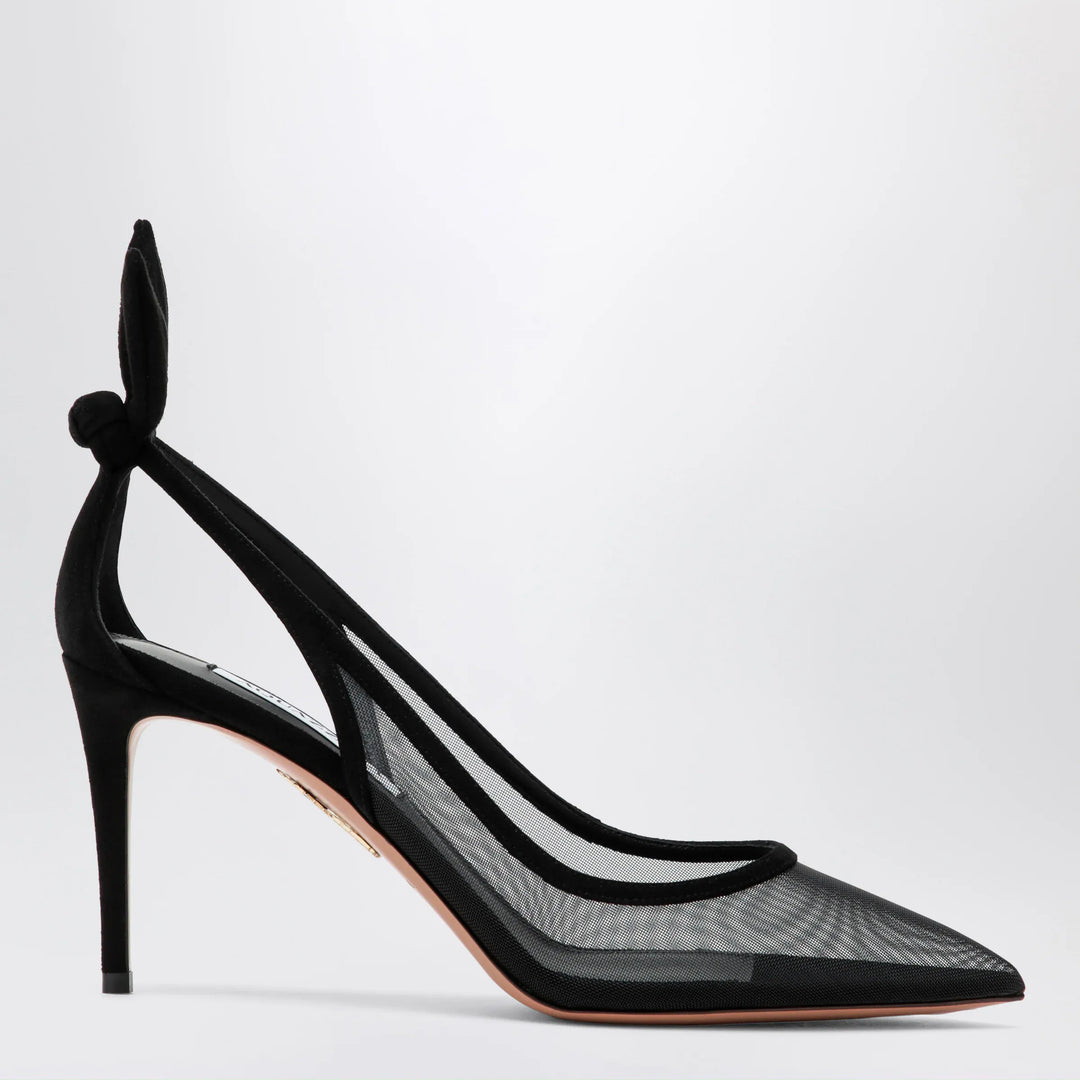 Aquazzura - Black bow-tie mesh pumps Brand Apparel &amp; Accessories > Shoes