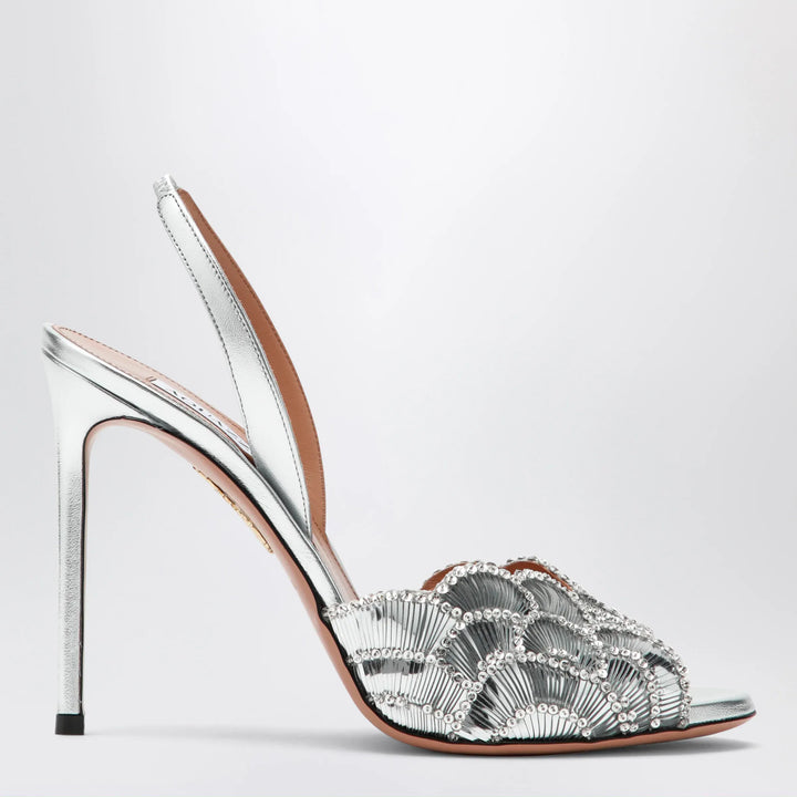 Aquazzura - Ce Soir silver sandals in nappa leather Brand Apparel &amp; Accessories > Shoes 36 IT