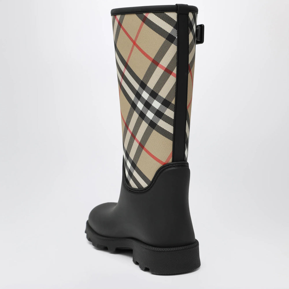 Burberry - Tall black Marsh Stamp rubber boots Brand Apparel & Accessories > Shoes