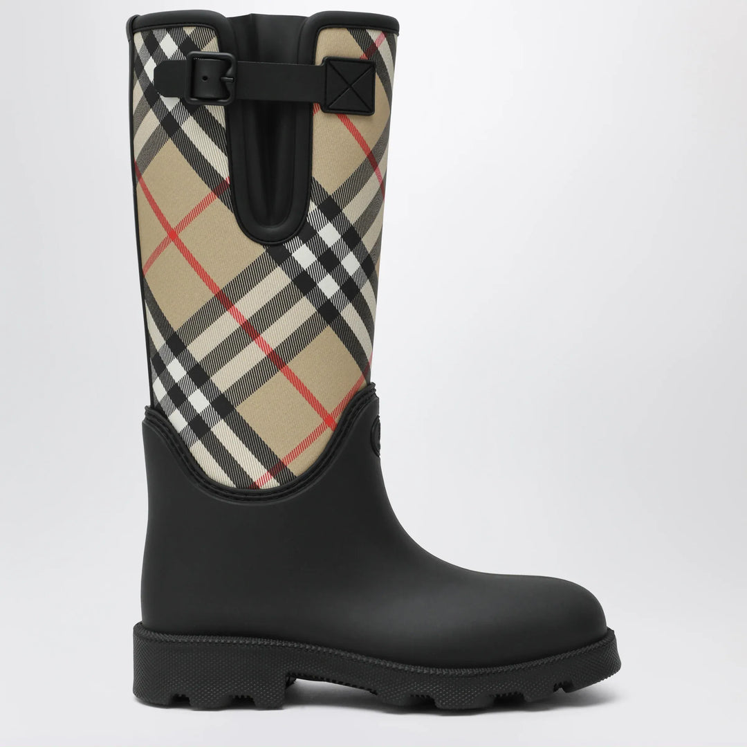 Burberry - Tall black Marsh Stamp rubber boots Brand Apparel & Accessories > Shoes 36 IT