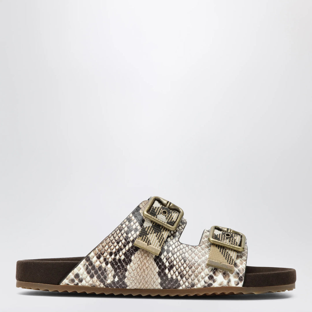 Burberry - Urchin sandals in leather with python print Brand Apparel & Accessories > Shoes 36 IT