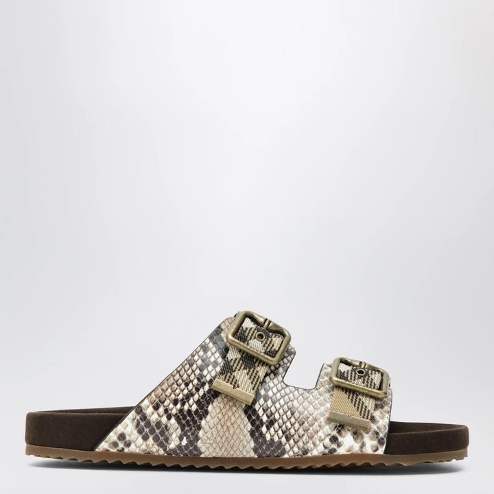 Burberry - Urchin sandals in leather with python print Brand Apparel &amp; Accessories > Shoes 36 IT