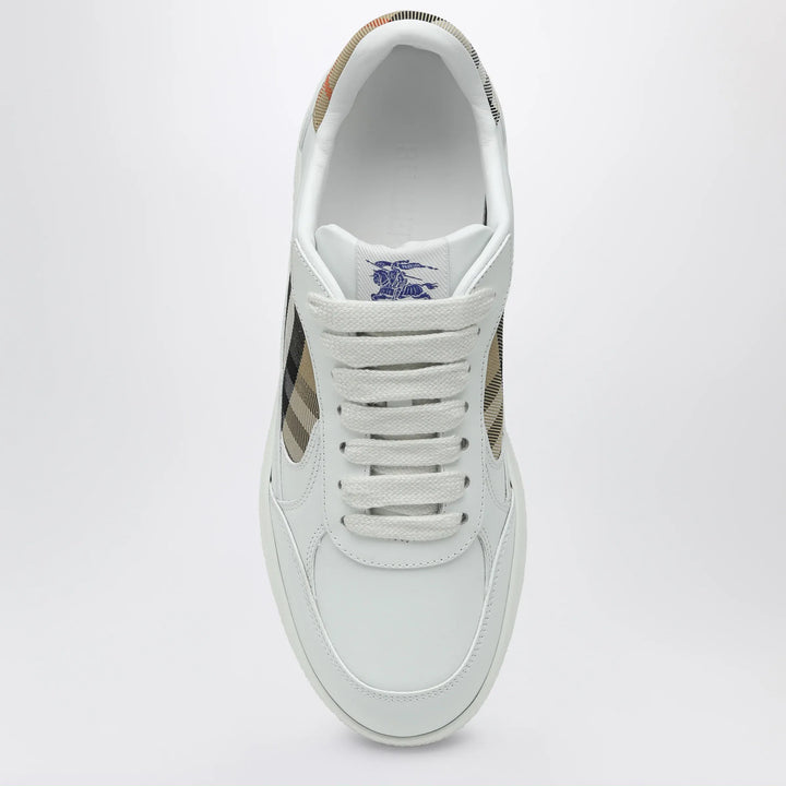 Burberry - White leather sneaker terrace and Check Brand Apparel &amp; Accessories > Shoes