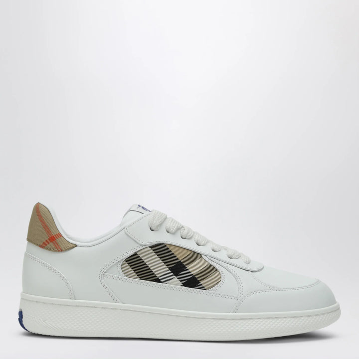 Burberry - White leather sneaker terrace and Check Brand Apparel &amp; Accessories > Shoes