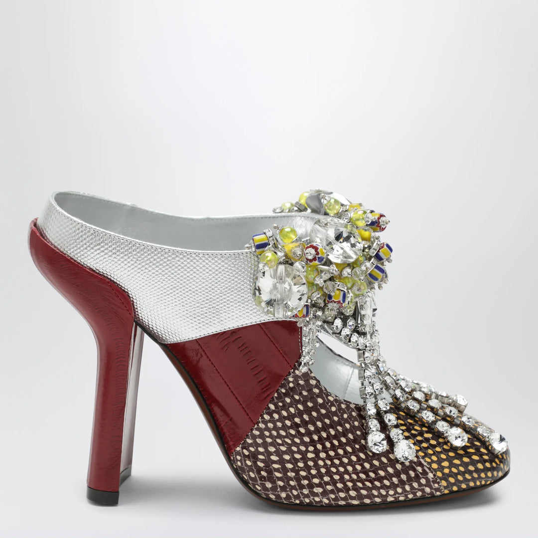 Dries Van Noten - Patchwork leather mules with decoration Brand Apparel & Accessories > Shoes 38 IT