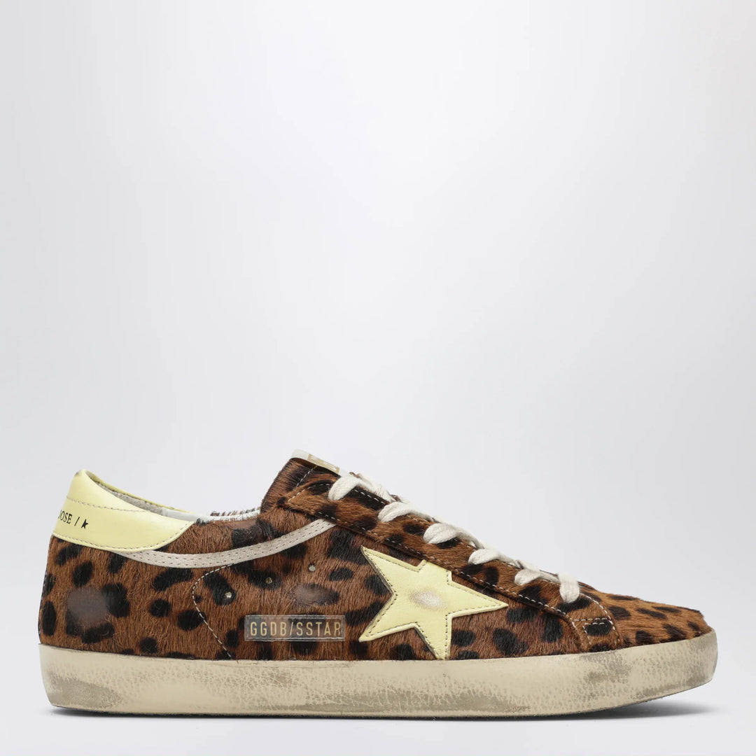 Golden Goose - Super-star Sneakers in leopard-print pony hair Brand Apparel & Accessories > Shoes