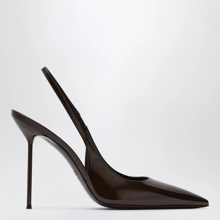 Paris Texas - Lidia slingback pumps in ebony patent leather Brand Apparel &amp; Accessories > Shoes