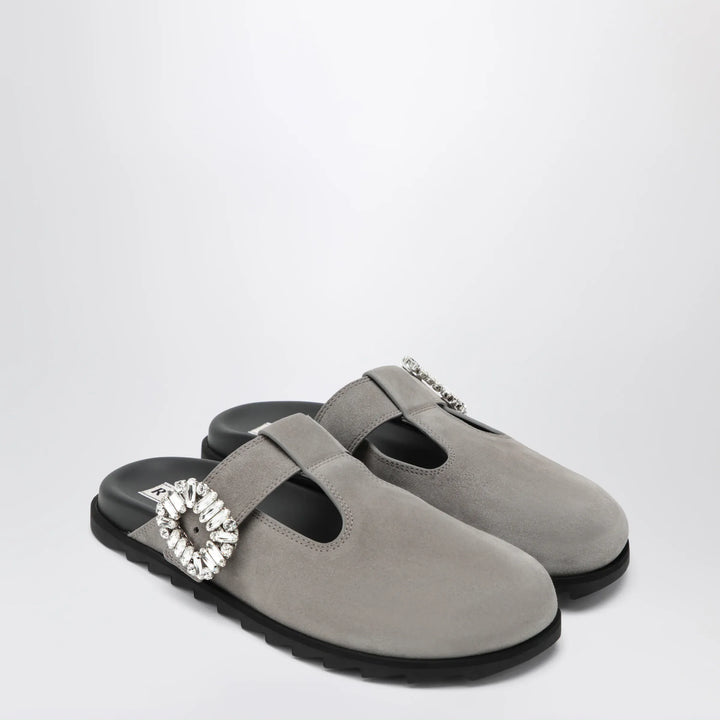 ROGER VIVIER - Slidy Viv Mules in suede clay-coloured Brand Apparel &amp; Accessories > Shoes