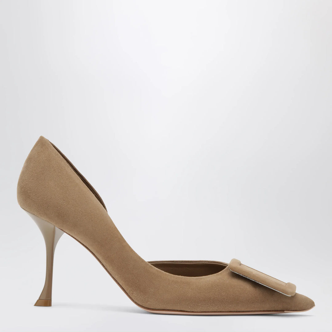 ROGER VIVIER - Viv Ville Dorsay suede pumps in tobacco brown Brand Apparel & Accessories > Shoes 36,5 IT
