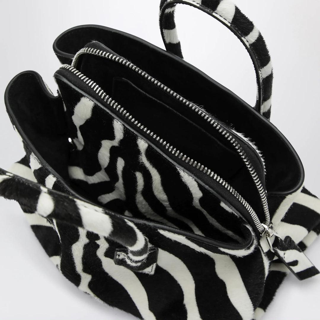 The Attico - La Passeggiata Mini bag in black and white pony hair leather Brand Apparel &amp; Accessories U