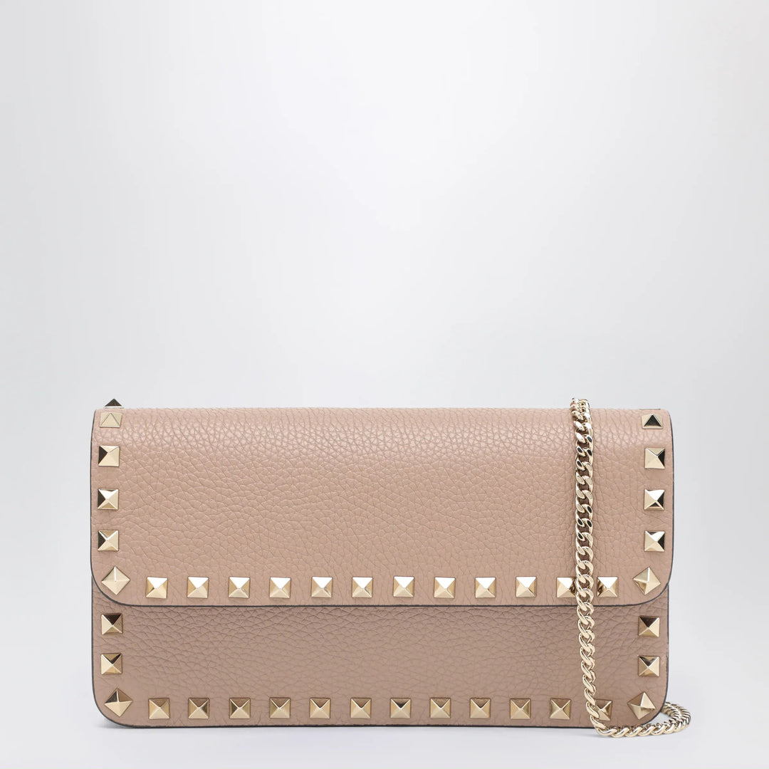 Valentino Garavani - Garnet calfskin Rockstud chain wallet Brand Apparel & Accessories U