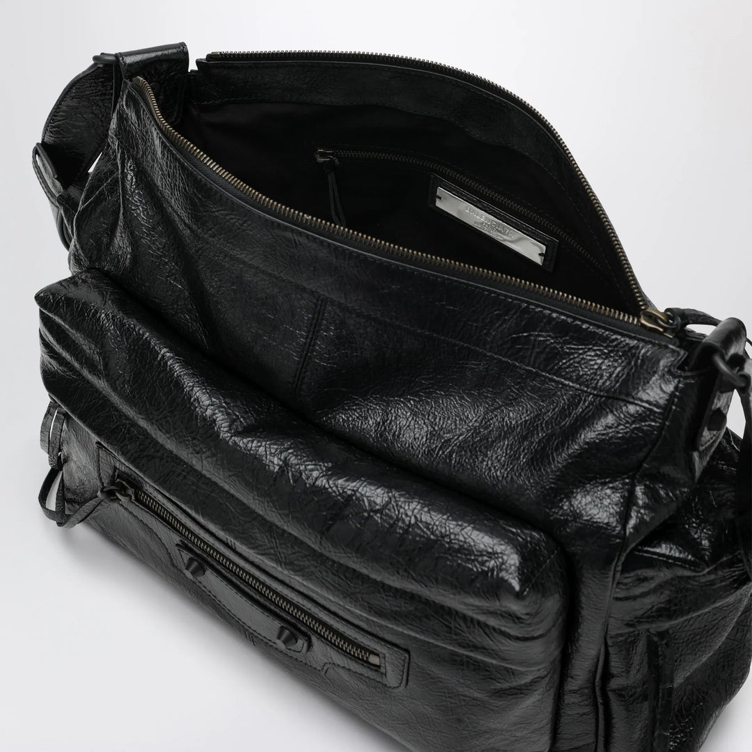Balenciaga - Le City medium multi-pocket lambskin crossbody bag black Brand U