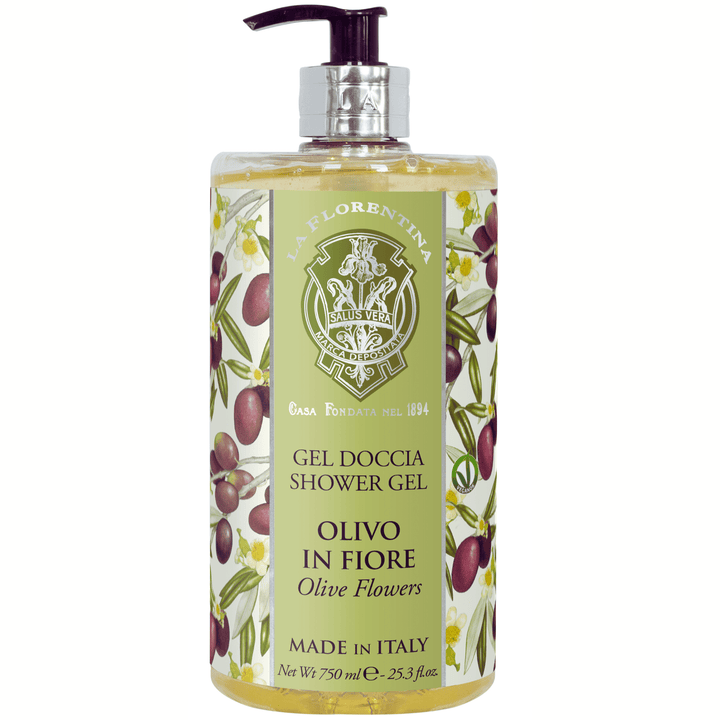 La Florentina Bath Foam &amp; Shower Gel La Florentina Olive Flower Shower Gel Bottle Pump 750ml Brand