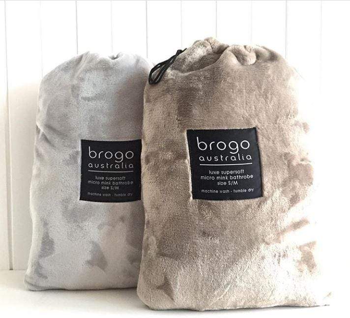 Brogo Bathrobe Brogo Microfiber Supersoft Hooded Bathrobe Grey S/M Brand