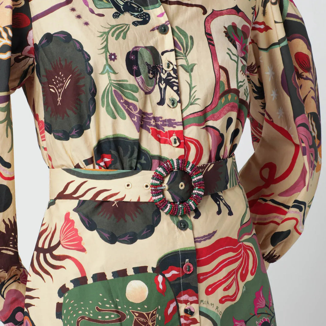 FARM Rio - Short multicolour dress with matching belt Brand Belts