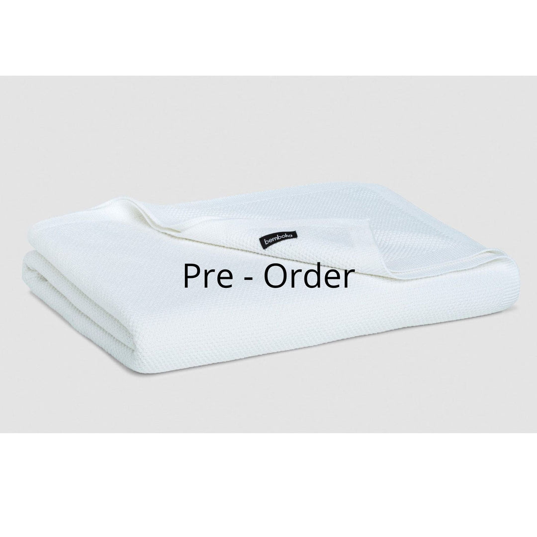 Bemboka Blankets White Bemboka Moss Stitch Cotton Baby Cot Blankets Bemboka Moss Stitch Cotton Baby Cot Blankets I Luxury Bedding Australia Brand