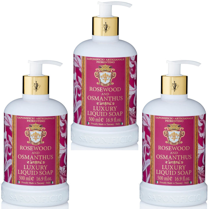 Saponificio Artigianale Fiorentino Body and Hand Wash Bundles Rosewood &amp; Osmanthus Hand Wash Bundle Set 3Pcs Rosewood &amp; Osmanthus Hand Wash Bundle Set 3Pcs Brand