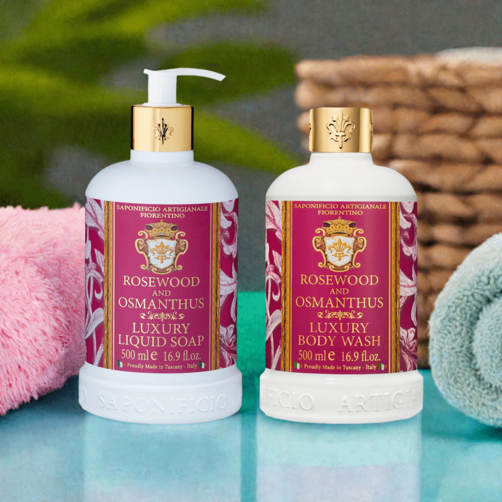 Saponificio Artigianale Fiorentino Body and Hand Wash Bundles Saponificio Artigianale Fiorentino Rosewood &amp; Osmanthus Body &amp; Hand Wash Set Brand