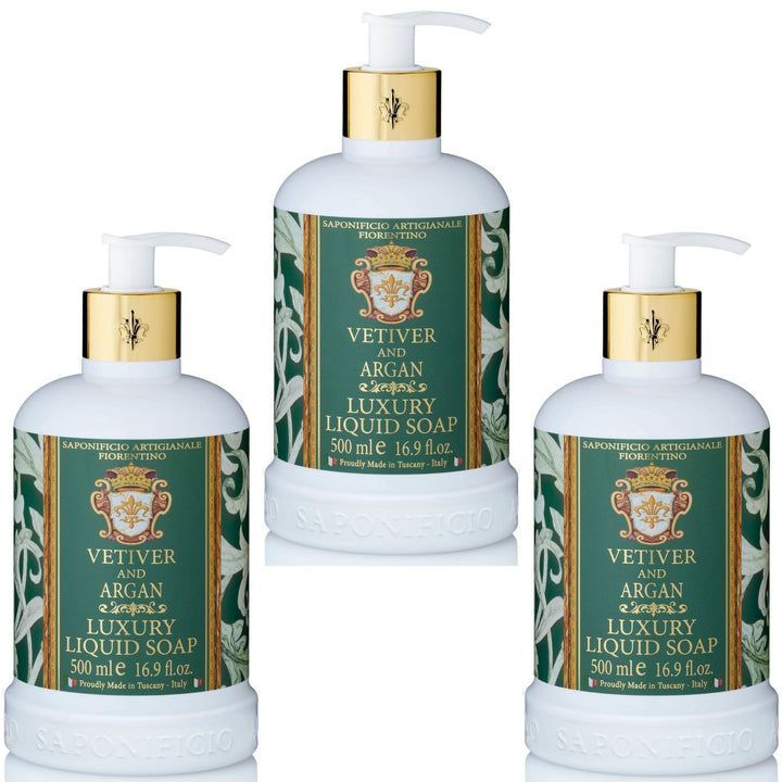 Saponificio Artigianale Fiorentino Body and Hand Wash Bundles Vetiver &amp; Argan Hand Wash Bundle Set 3Pcs Vetiver &amp; Argan Hand Wash Bundle Set 3Pcs Brand