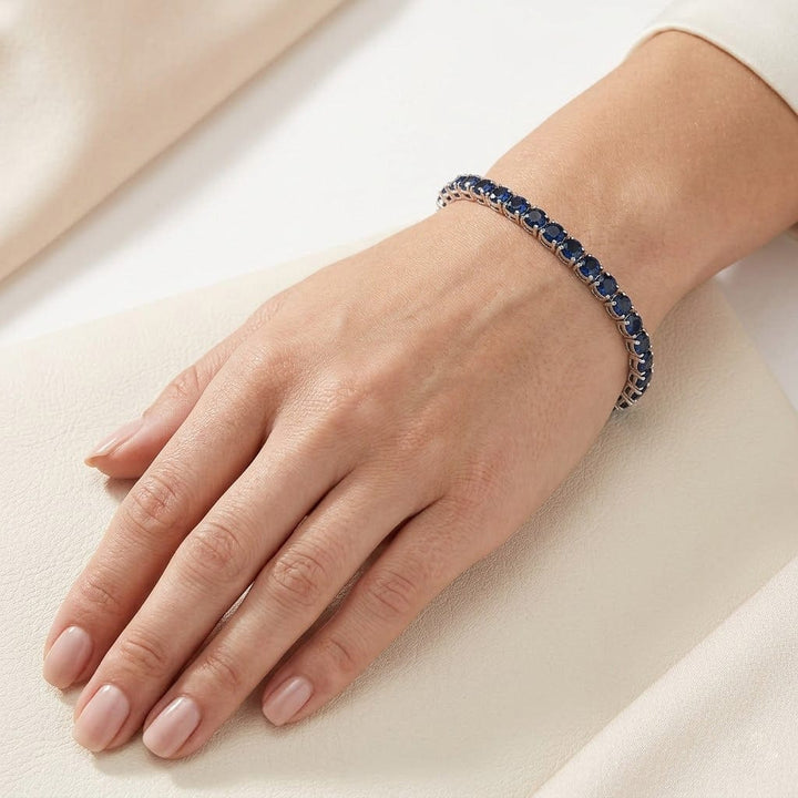 LEIBISH 22.00ct Round Blue Sapphire Tennis Bracelet Brand Bracelet
