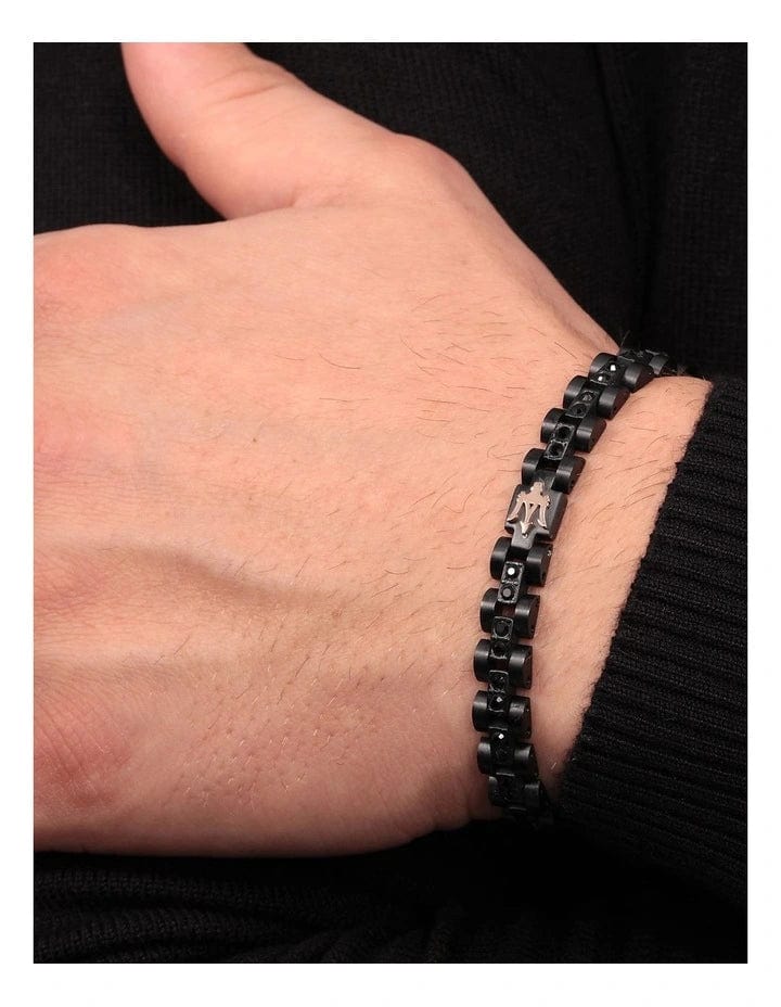 Maserati Bracelets Maserati Jewels Bracelet Black Ceramic &amp; Rose Gold Trident Brand