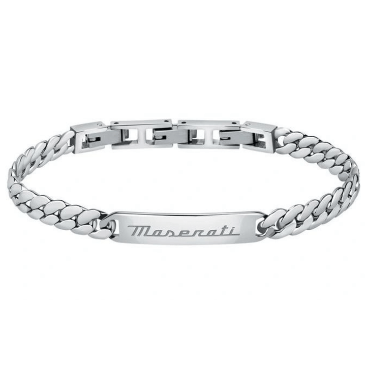 Maserati Bracelets Maserati Jewels Chain Silver Bracelet Lasered Logo Brand