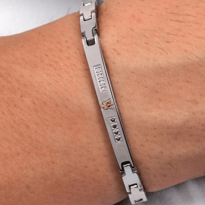 Maserati Bracelets Maserati Jewels Silver Bracelet With White &amp; Black Zircons Brand