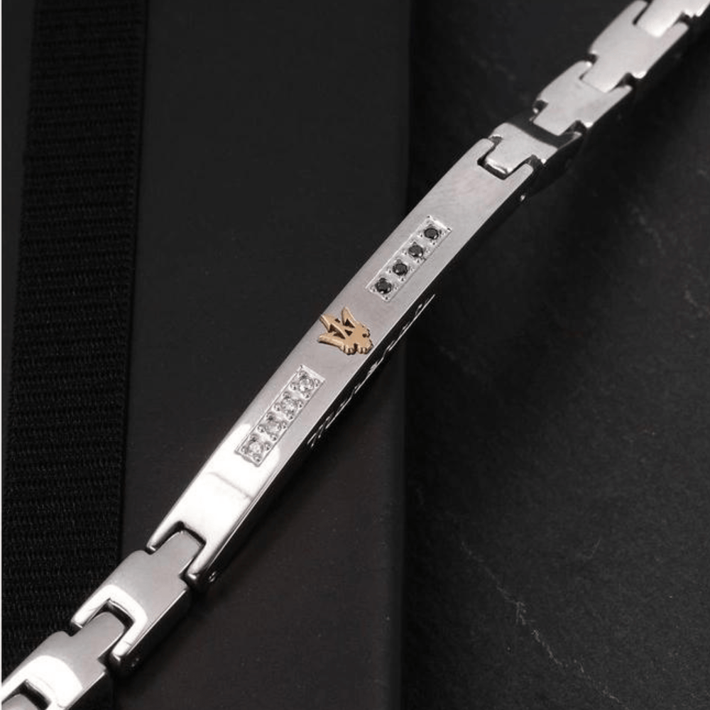 Maserati Bracelets Maserati Jewels Silver Bracelet With White & Black Zircons Brand